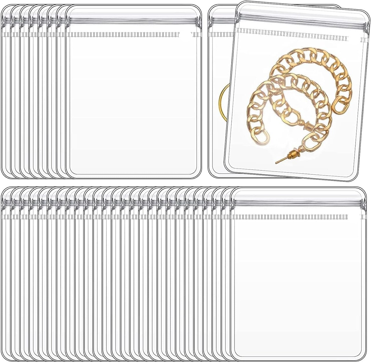 Anti Tarnish Jewelry Bags,Jewelry Bags Clear Plastic. Jewelry Pouch for Jewelry Rings and Earrings (prepunched4.33 * 4.33)